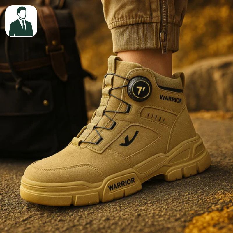 Kit Bota Militar Warrior Masculina de Couro Legitimo + 3 BRINDES: Cinto, Relógio e Carteira