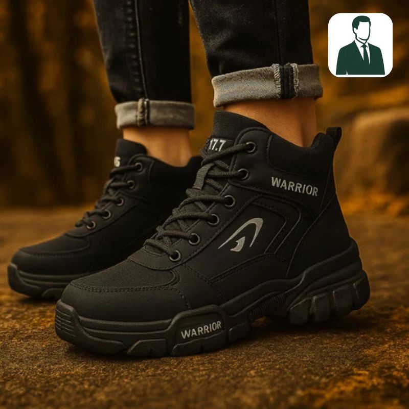 Kit Bota Militar Warrior Masculina de Couro Legitimo + 3 BRINDES: Cinto, Relógio e Carteira