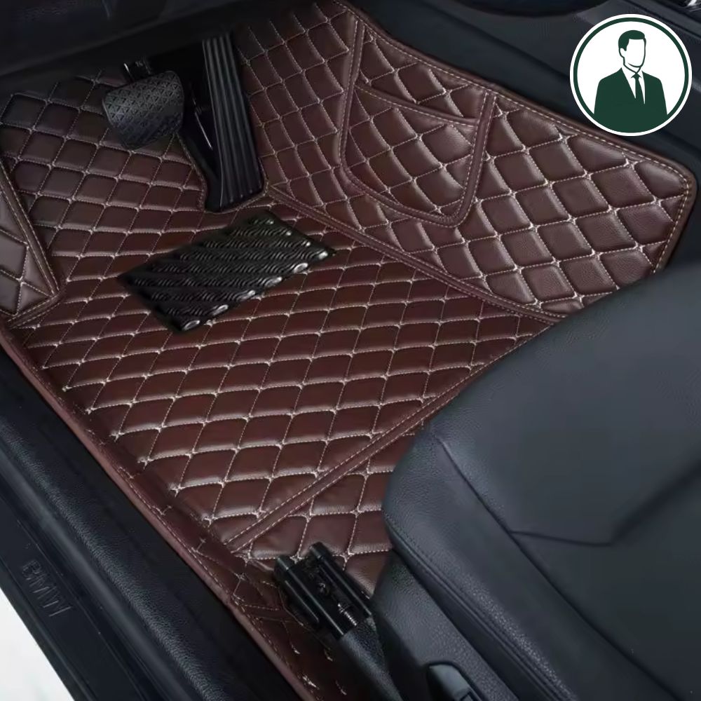 Conjunto Tapetes Veícular Luxo e Conforto em Couro Legítimo | Parte Dianteira e Traseira