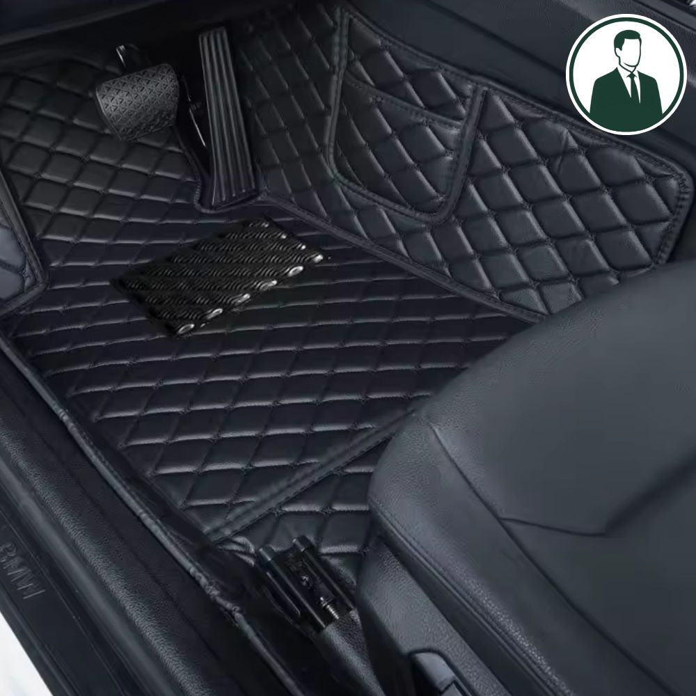 Conjunto Tapetes Veícular Luxo e Conforto em Couro Legítimo | Parte Dianteira e Traseira