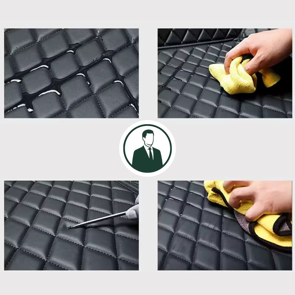 Conjunto Tapetes Veícular Luxo e Conforto em Couro Legítimo | Parte Dianteira e Traseira