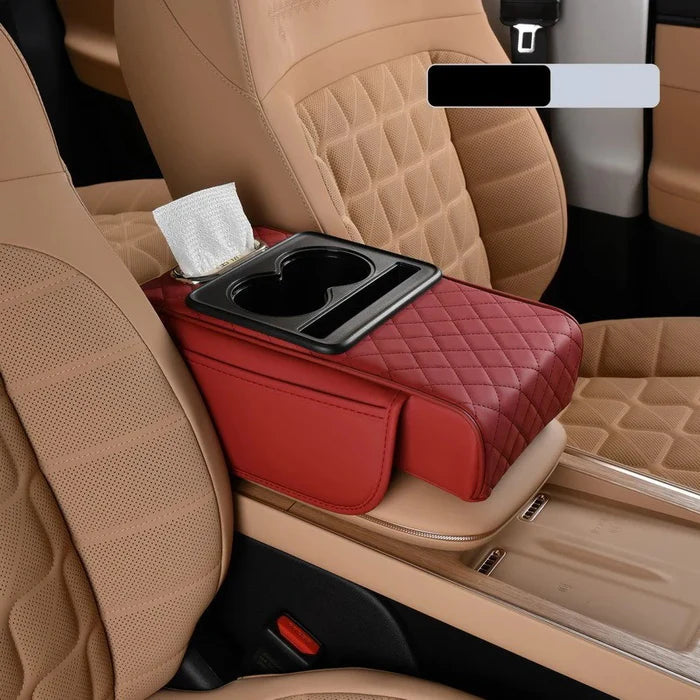 Apoio de Braço Automotivo ArmFlex em Couro Legítimo com Design Multiuso + BRINDE: Tapetes Automotivos