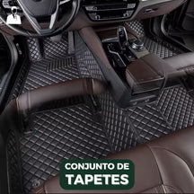 Conjunto Tapetes Veícular Luxo e Conforto em Couro Legítimo | Parte Dianteira e Traseira