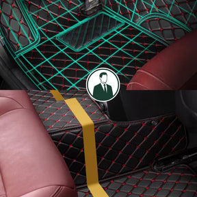 Conjunto Tapetes Veícular Luxo e Conforto em Couro Legítimo | Parte Dianteira e Traseira
